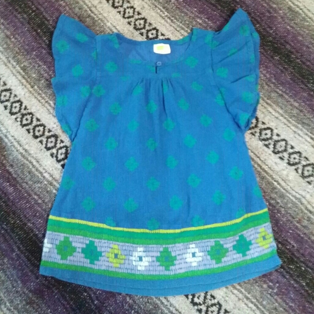 Crazy 8 tropical batik flutter sleeve top